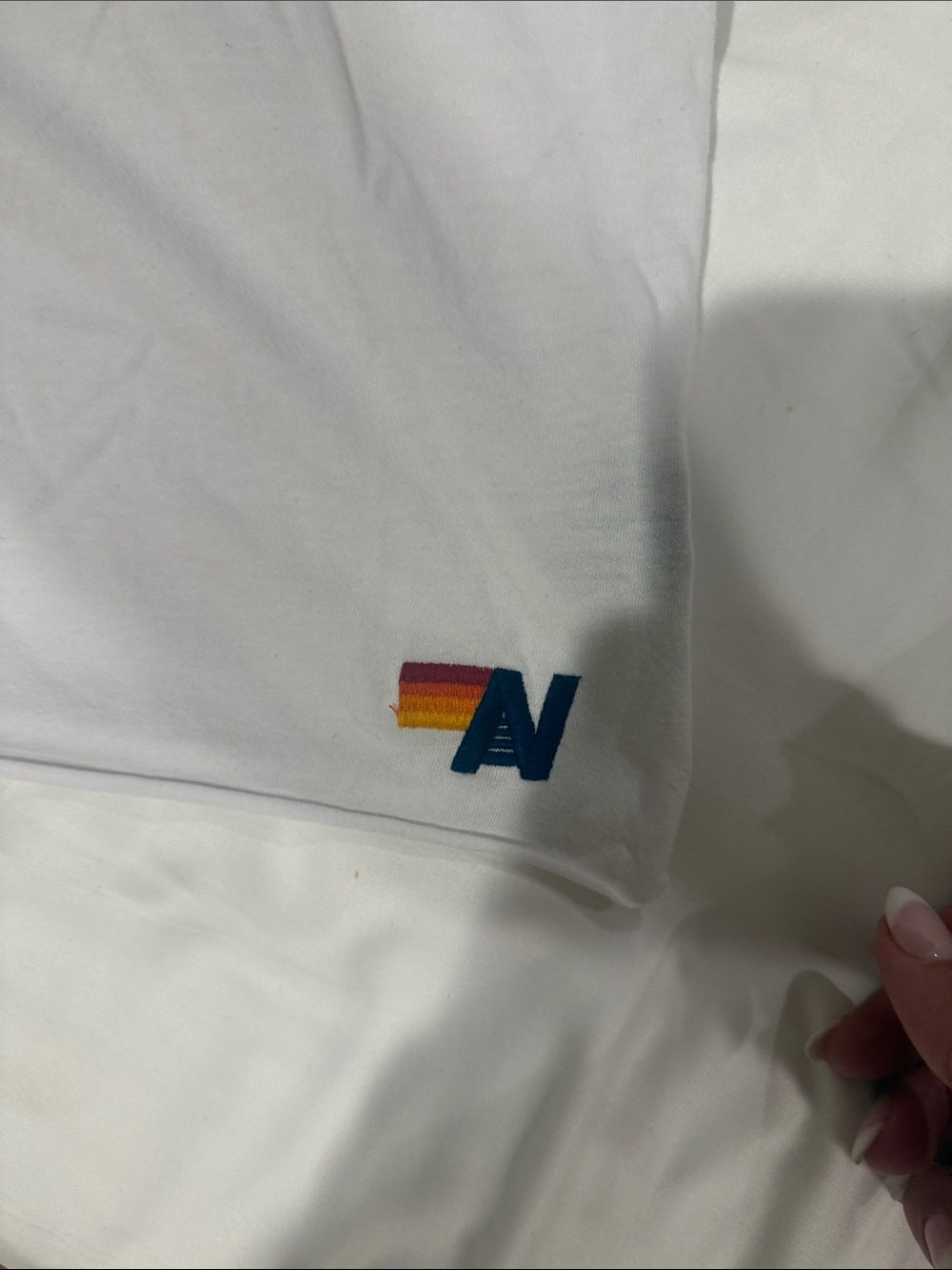 Aviator Nation whiteTee with Rainbow Graphic - Picture 3 of 6